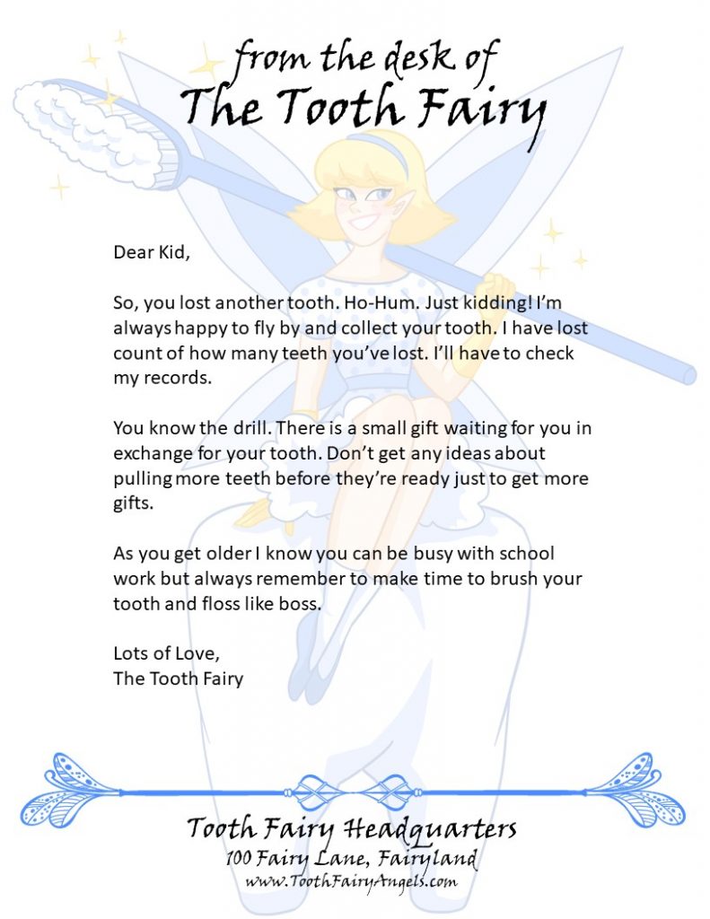 Tooth Fairy Letters. 